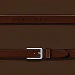 narrow dark brown belt image